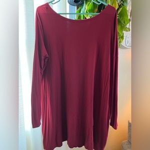Maroon Long Sleeve Blouse